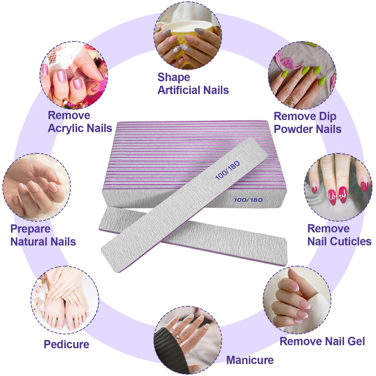 HomeyEra nail file in use on acrylic nails