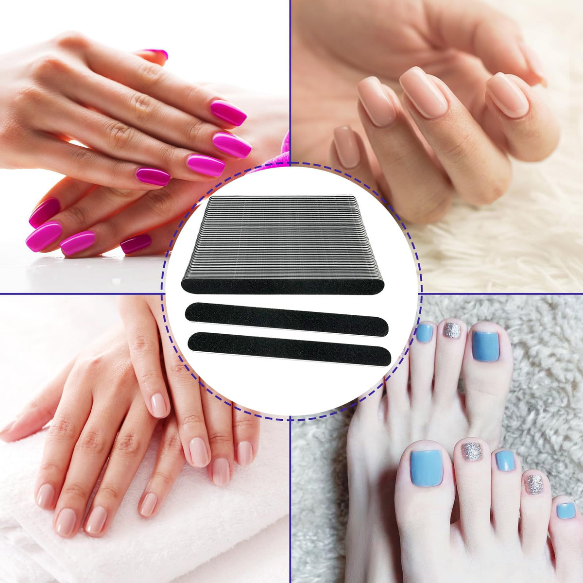 HomeyEra nail files displayed with nail polish