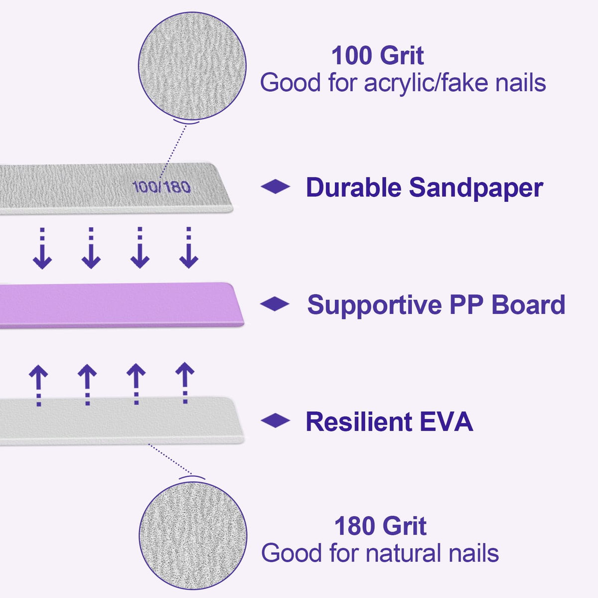 HomeyEra nail files in a square shape on a table