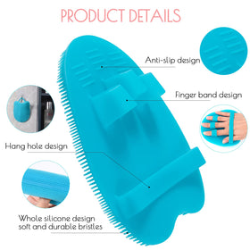 HOMMIESAFE Silicone Body Brush displayed with essential oils