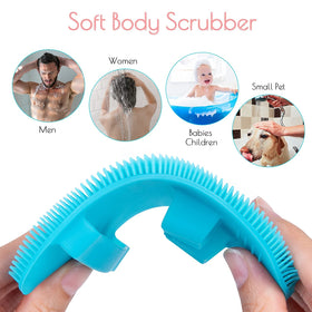 HOMMIESAFE Silicone Body Brush in use during a shower