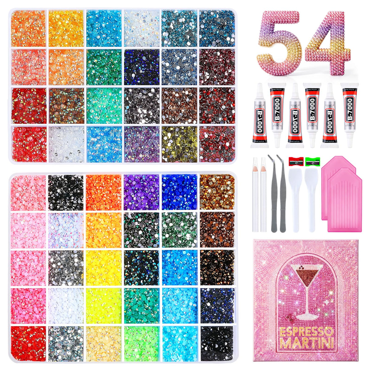 Homsoil 4mm Rhinestone Bedazzling Kit with storage box
