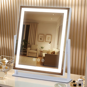 homtang Lighted Makeup Mirror front view with LED lights