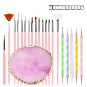 HomTop Nail Art Tools 22-piece set including brushes and palette