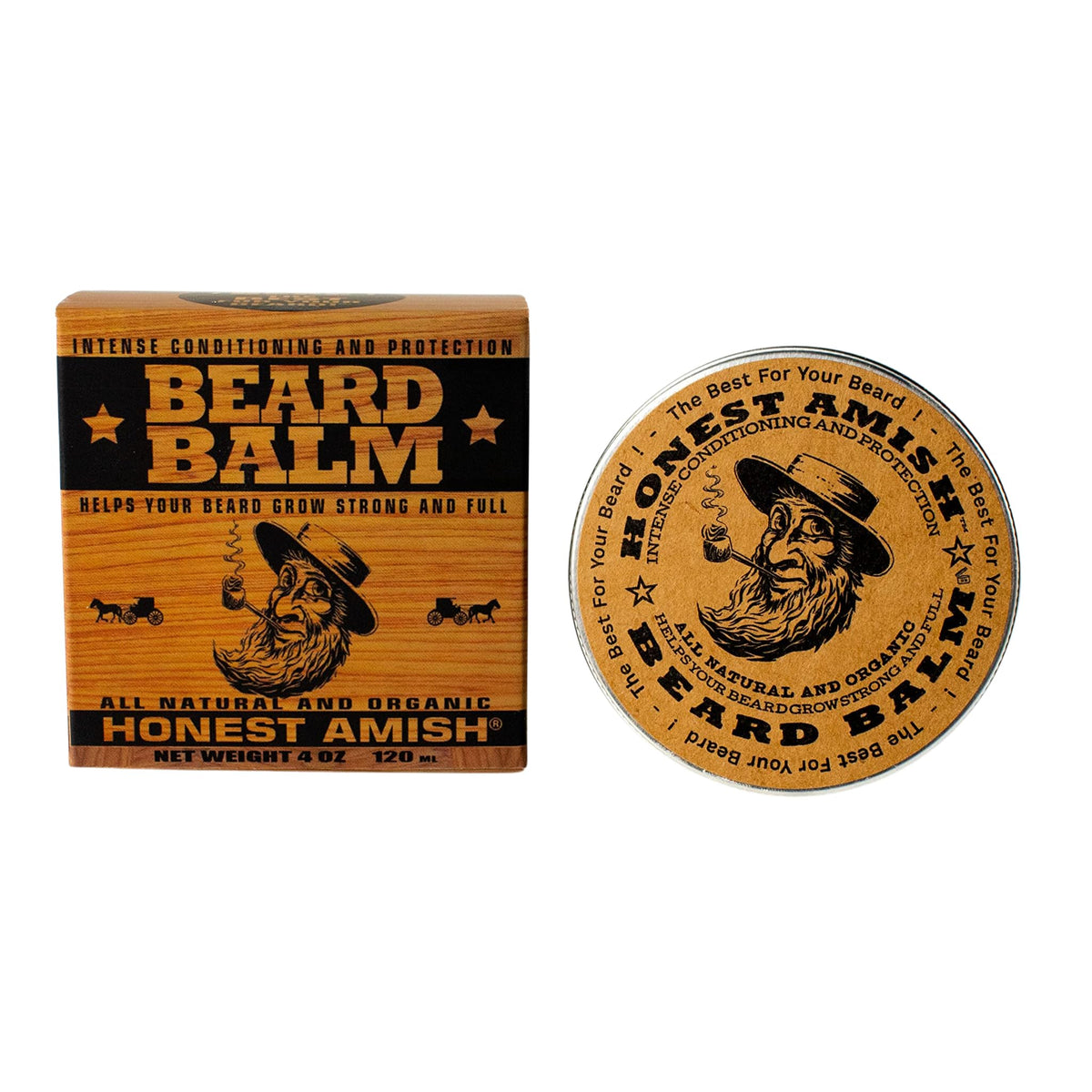 Honest Amish Beard Balm 4 Oz Twist Tin side view