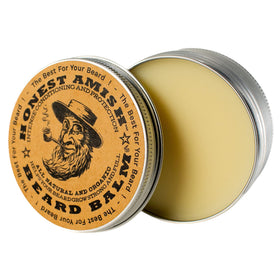Honest Amish Beard Balm 4 Oz Twist Tin with ingredients displayed