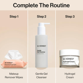 Honest Beauty Cleansing Makeup Remover Wipes with a fresh face in the background