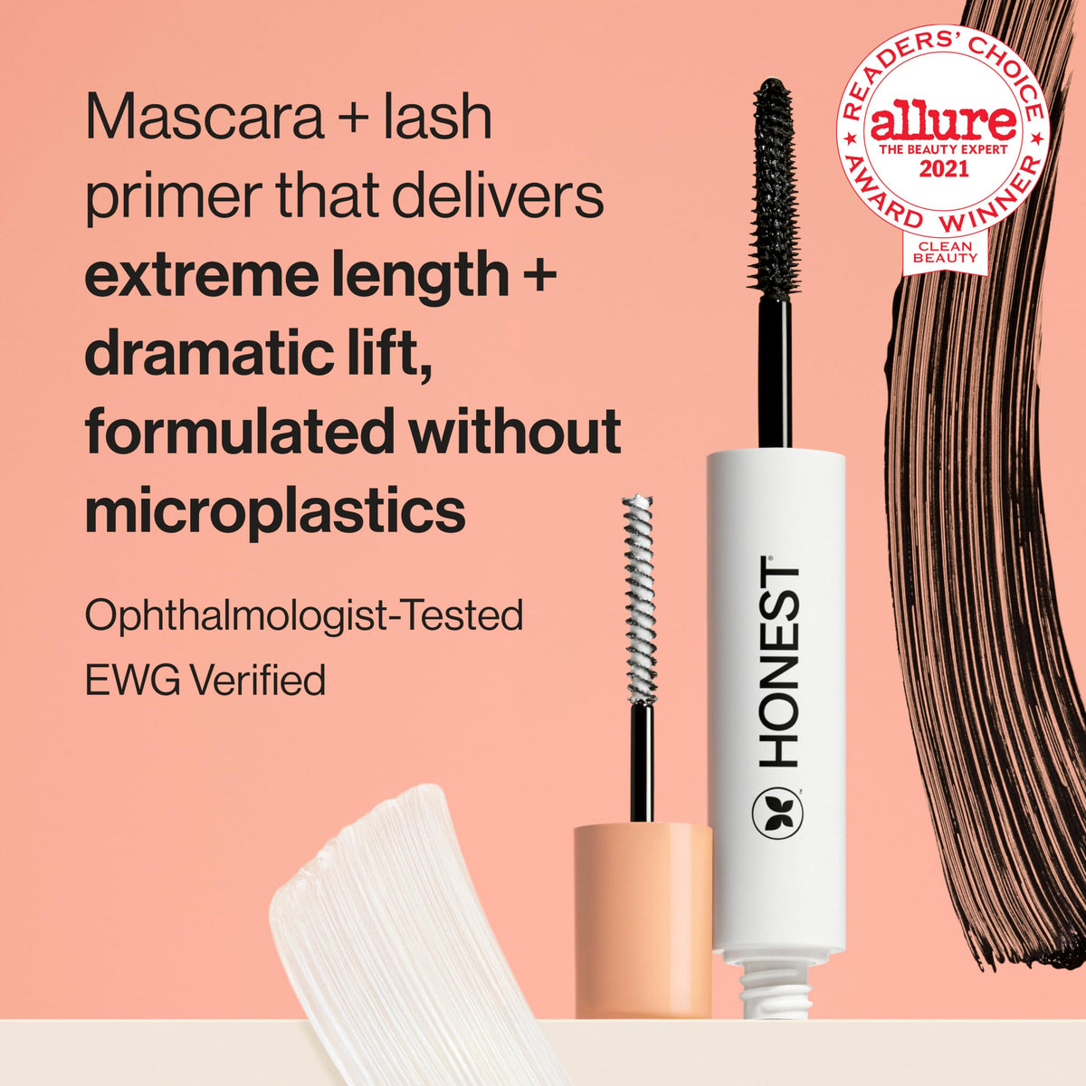 Honest Beauty mascara and primer packaging