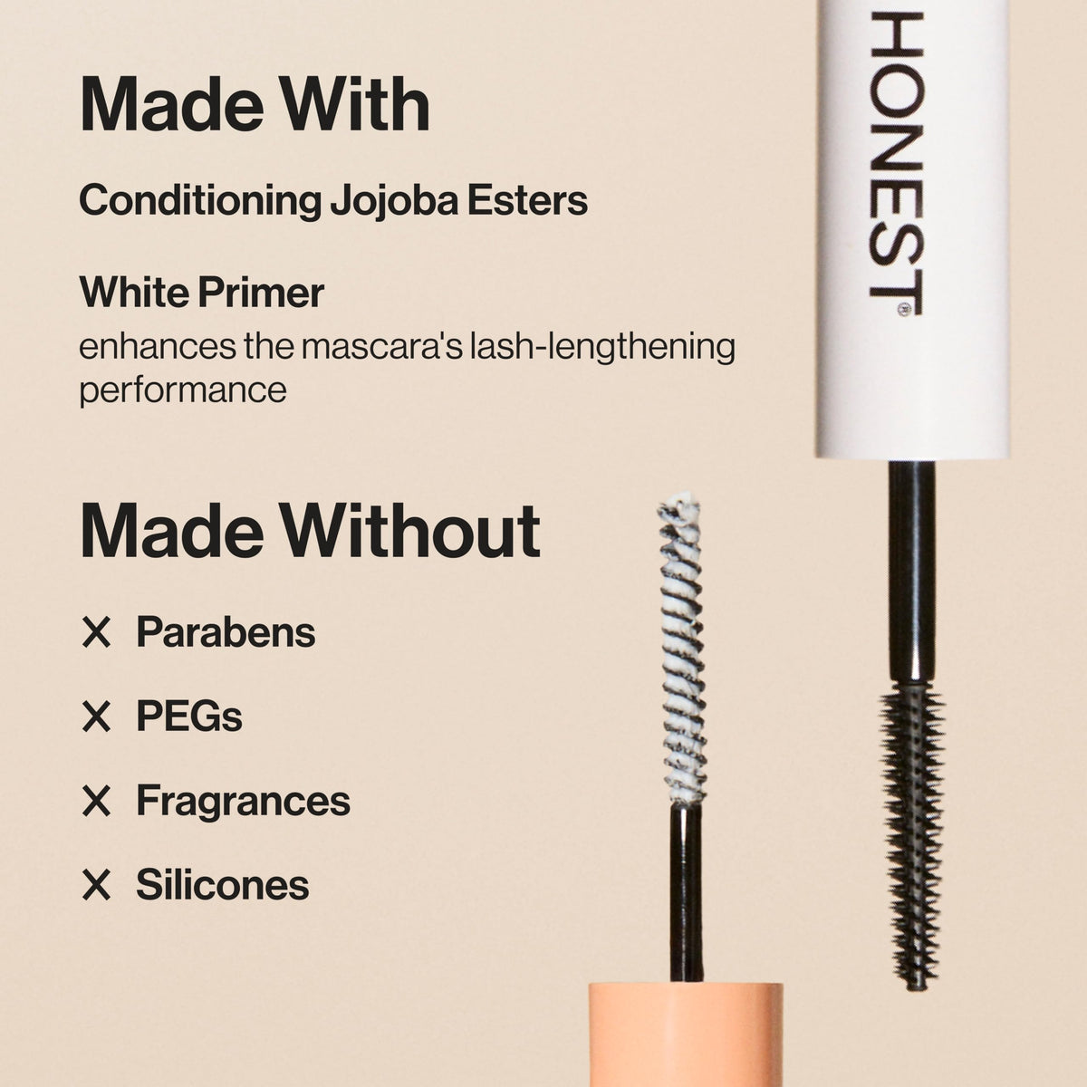 Honest Beauty mascara applied on lashes