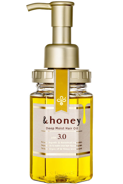 & Honey Deep Moist Hair Oil front view with Bulgarian Damask Rose Honey