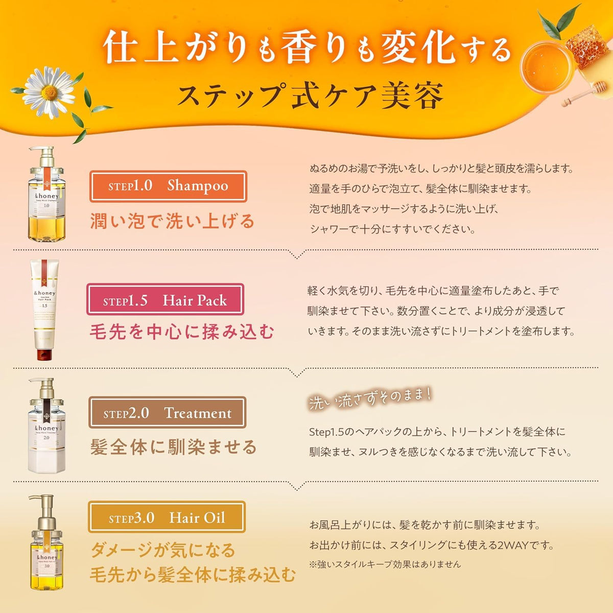 & Honey Melty 3.0 Moist Repair Hair Oil 100ml with packaging