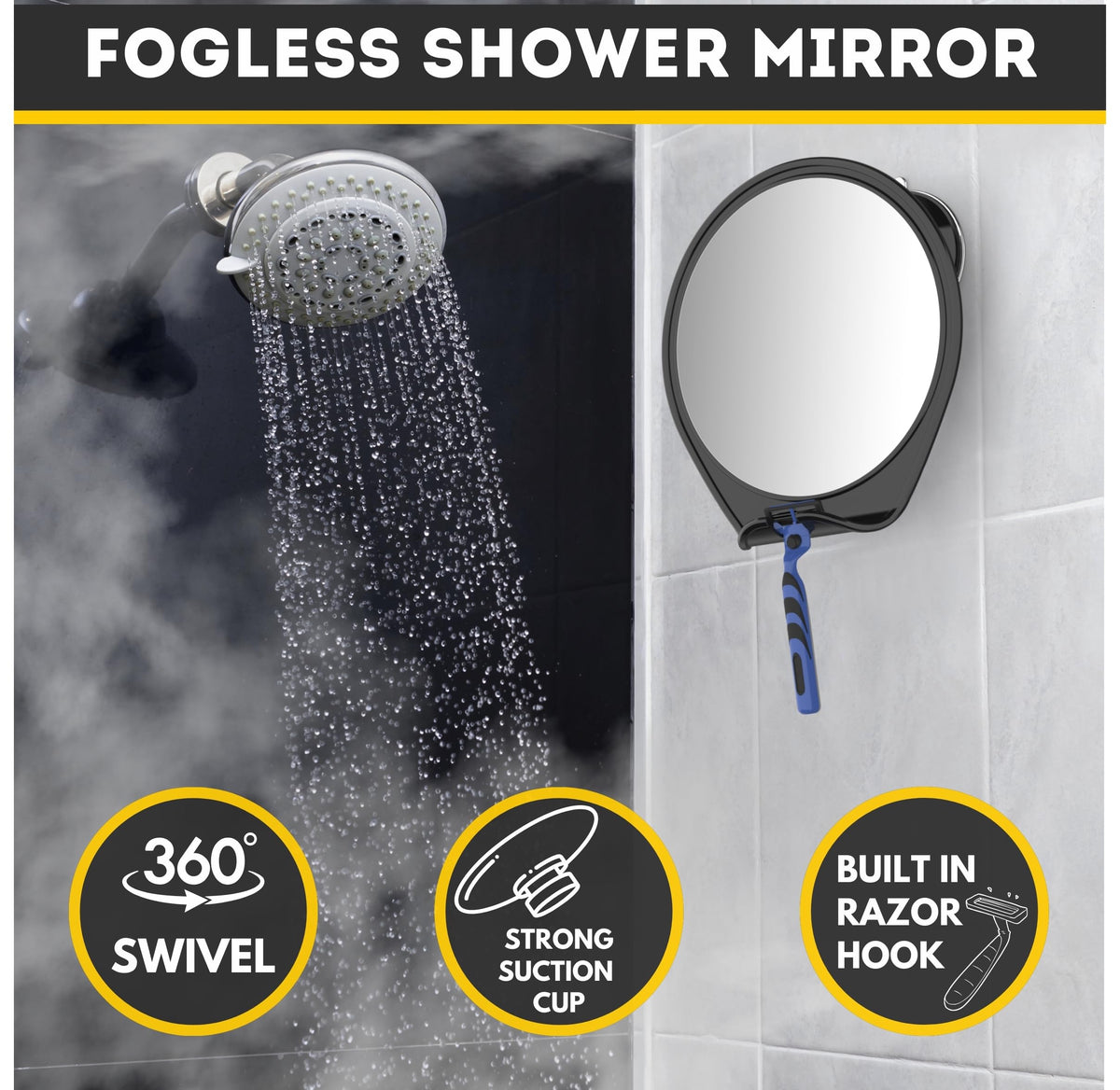 HONEYBULL Fogless Shower Mirror packaging front