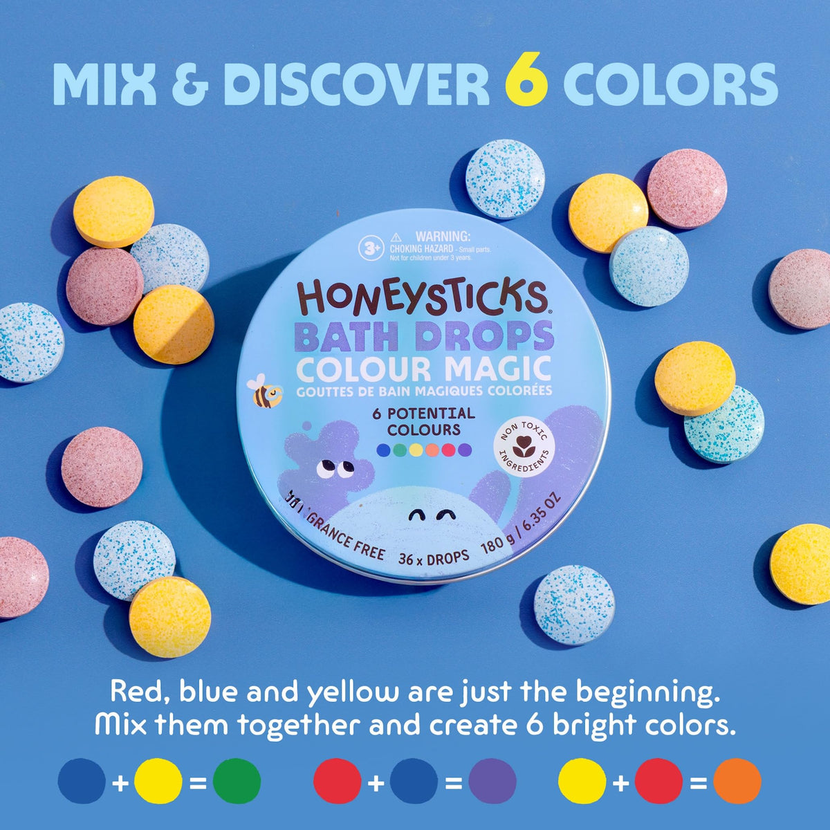 Honeysticks Bath Color Tablets packaging details