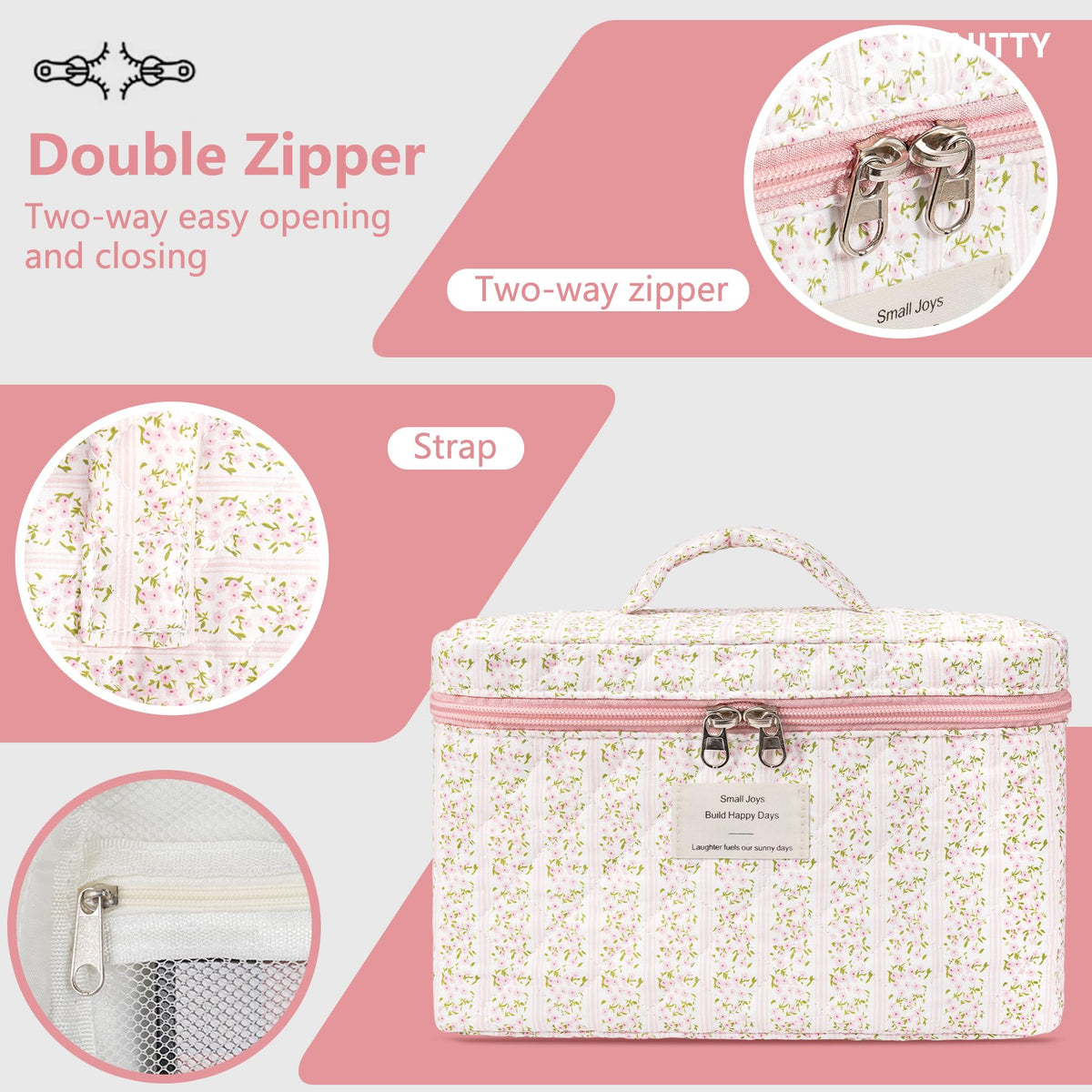 honitty Makeup Bag Set in a suitcase