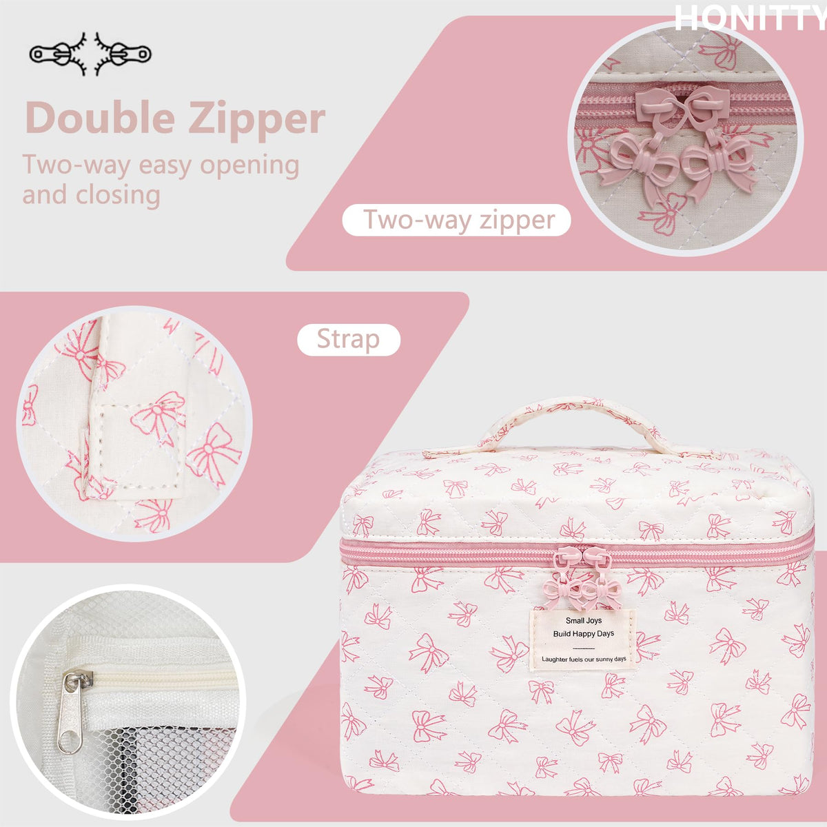 honitty travel cosmetic bag in suitcase