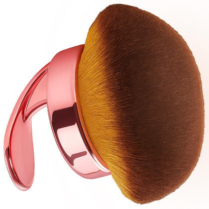 Hoostee Blend & Blur Ultra Large Body Makeup Brush front view with rose gold handle