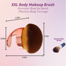 Hoostee body makeup brush angled view highlighting brush size