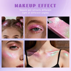 HOSAILY Glitter Gel showing colour change under light