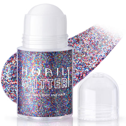HOSAILY Roll-on Body Glitter Gel front view with holographic sparkle