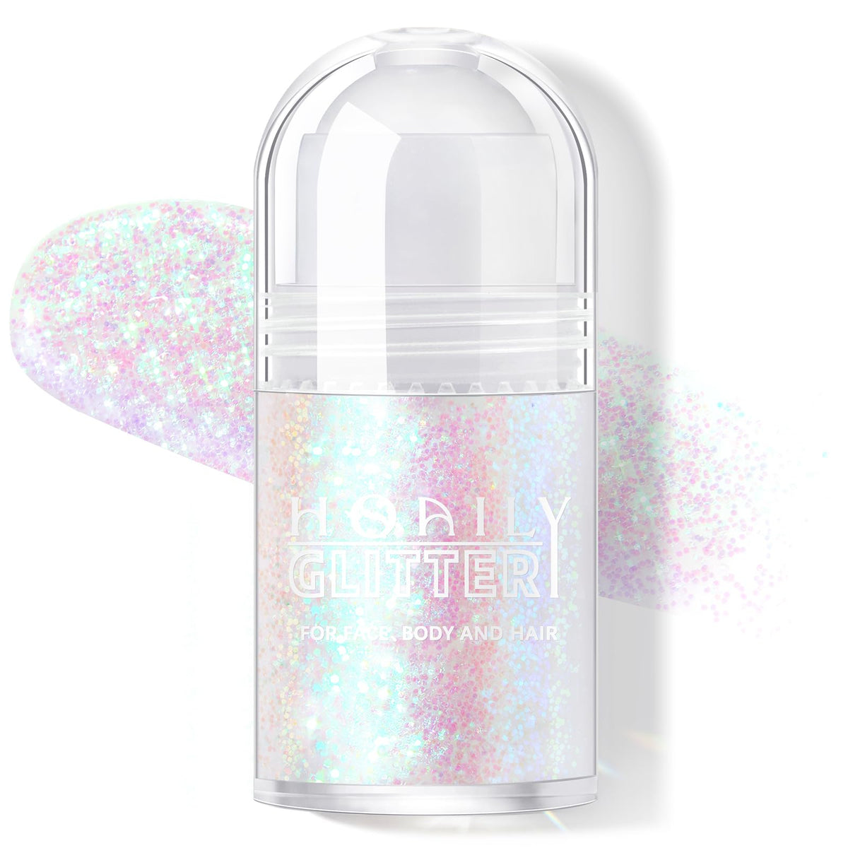 HOSAILY Roll-on Holographic Body Glitter Gel front view with packaging