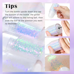 HOSAILY Roll-on Holographic Body Glitter Gel Golden Ocean packaging