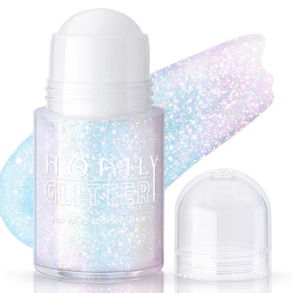 HOSAILY Roll-on Holographic Body Glitter Gel in Sparkling Pink front view