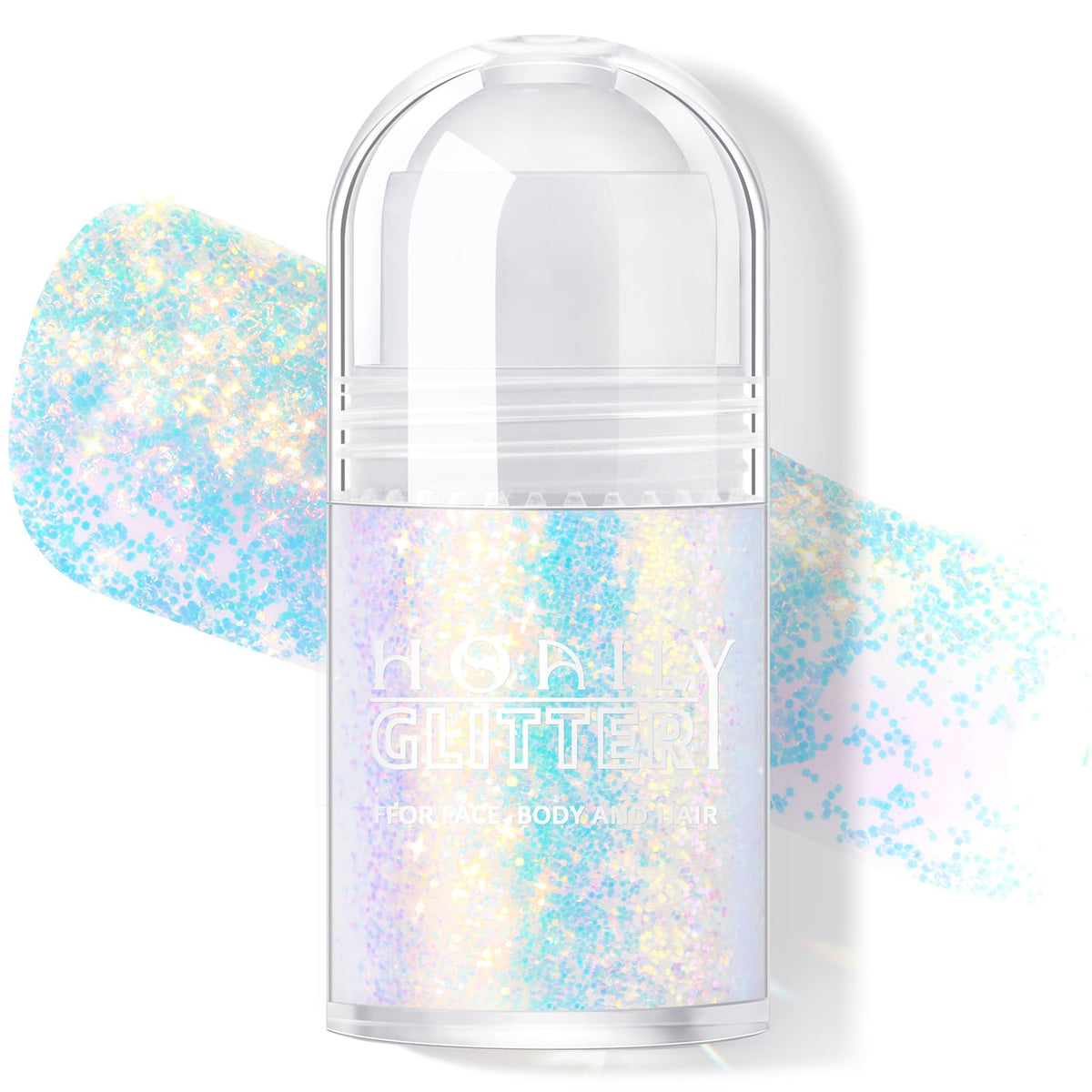 HOSAILY Roll-on Holographic Body Glitter Gel Sparkling Blue front view