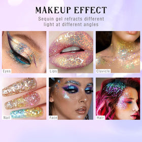 HOSAILY Roll-on Holographic Body Glitter Gel Sparkling Blue in lifestyle setting
