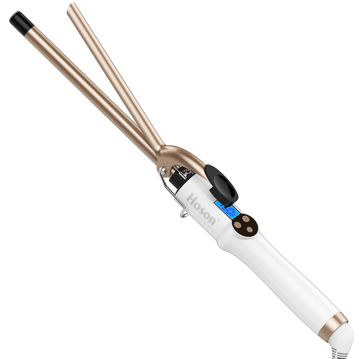 Hoson 1/2 Inch Curling Iron front view with gold ceramic barrel