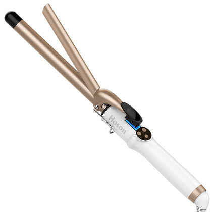 Hoson 3/4 inch curling iron front view with tourmaline ceramic barrel