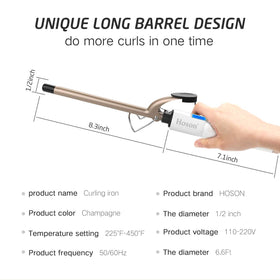 Hoson Curling Iron with 360° swivel cord for flexibility