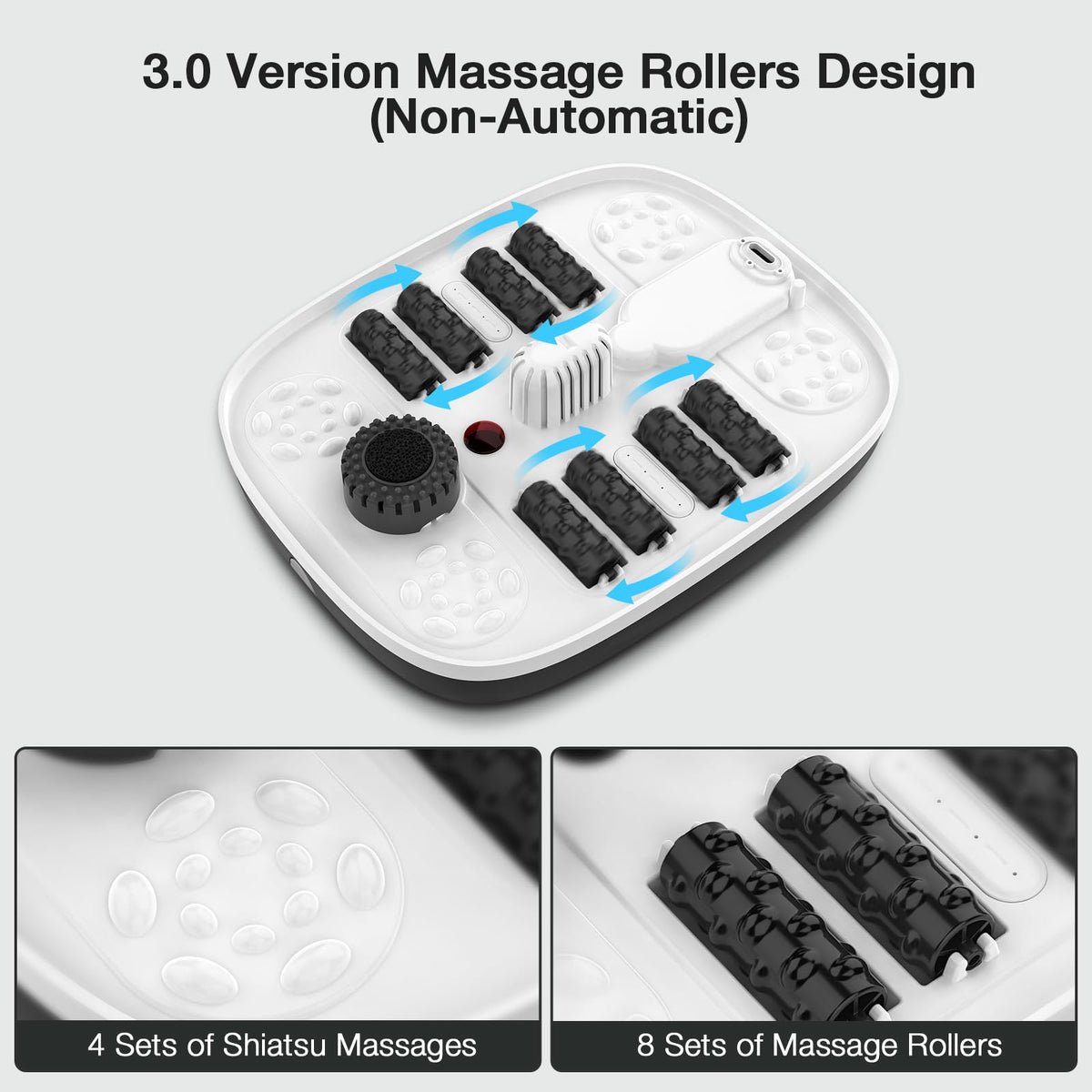 HOSPAN Foot Spa showing the massage roller design