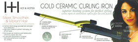HOT Gold Ceramic Curling Iron with ergonomic handle
