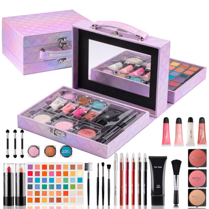 Hot Sugar Beginner Makeup Kit front view with purple diamond case