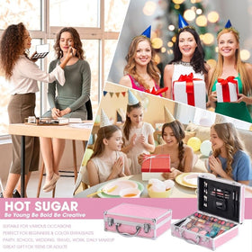 Hot Sugar Makeup Kit displayed with brushes and mirror
