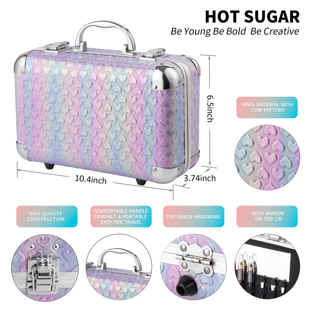 Hot Sugar makeup set contents including eye shadows and lipsticks