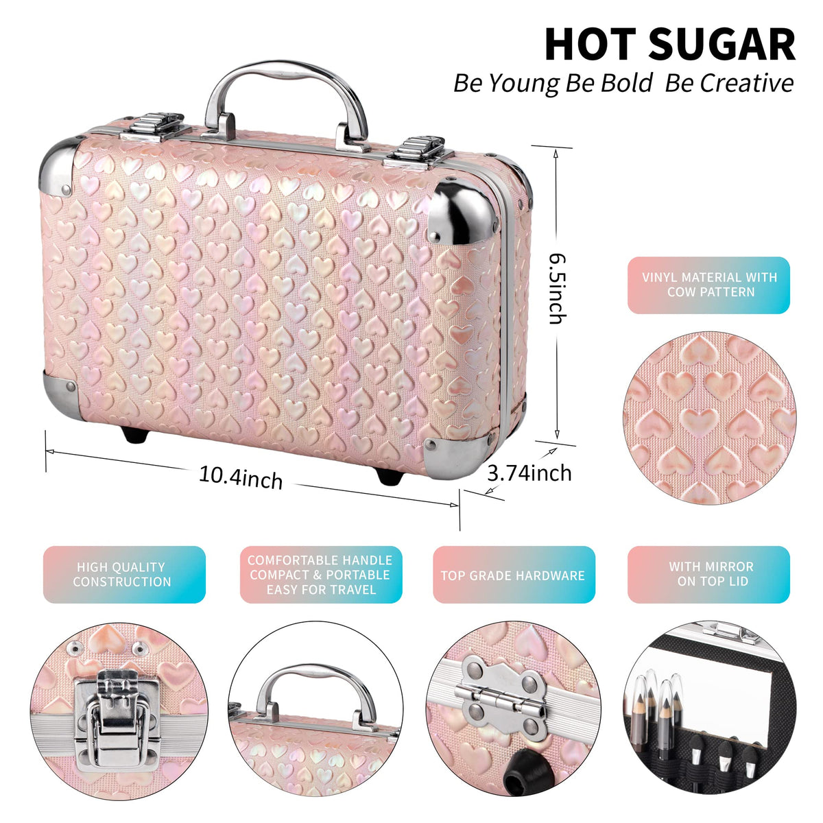 Hot Sugar makeup set open showing eye shadows and lipsticks