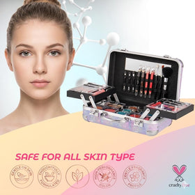 Hot Sugar makeup set reusable train case with built-in mirror