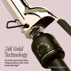 HOT TOOLS 24K Gold Curling Iron extended barrel close-up