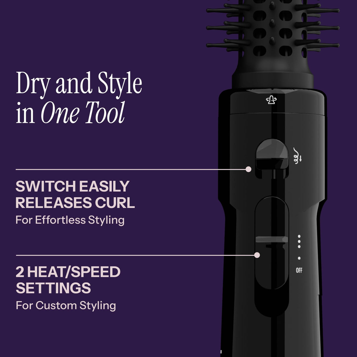 HOT TOOLS Pro Artist 1.5 inch Hot Air Styling Brush handle close-up