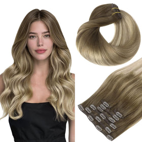 hotbanana 18 Inch Ombre Clip in Hair Extensions front view