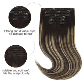 hotbanana 22 Inch Clip in Hair Extensions Balayage Ombre packaging