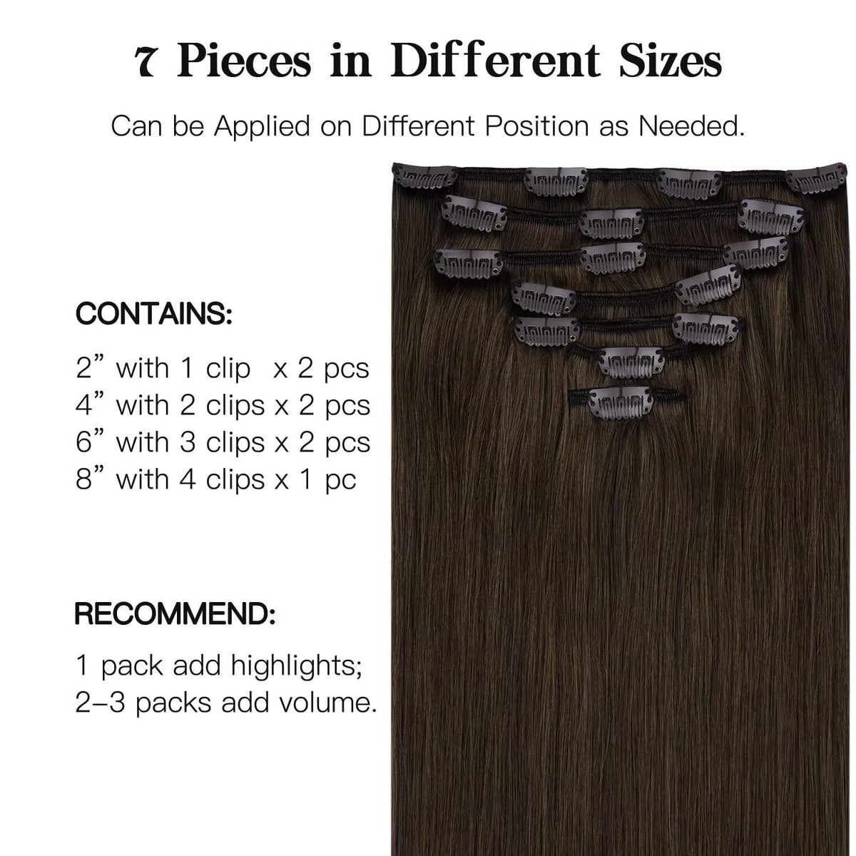 hotbanana Clip in Extensions showing the stainless steel clips