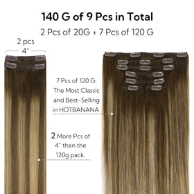 hotbanana Clip in Hair Extensions close-up of stainless steel clips
