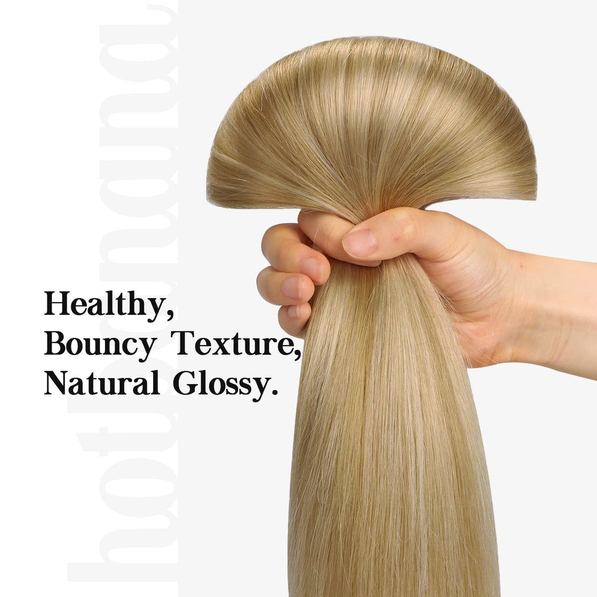 hotbanana Human Hair Clip in Hair Extensions 16 Inch texture detail