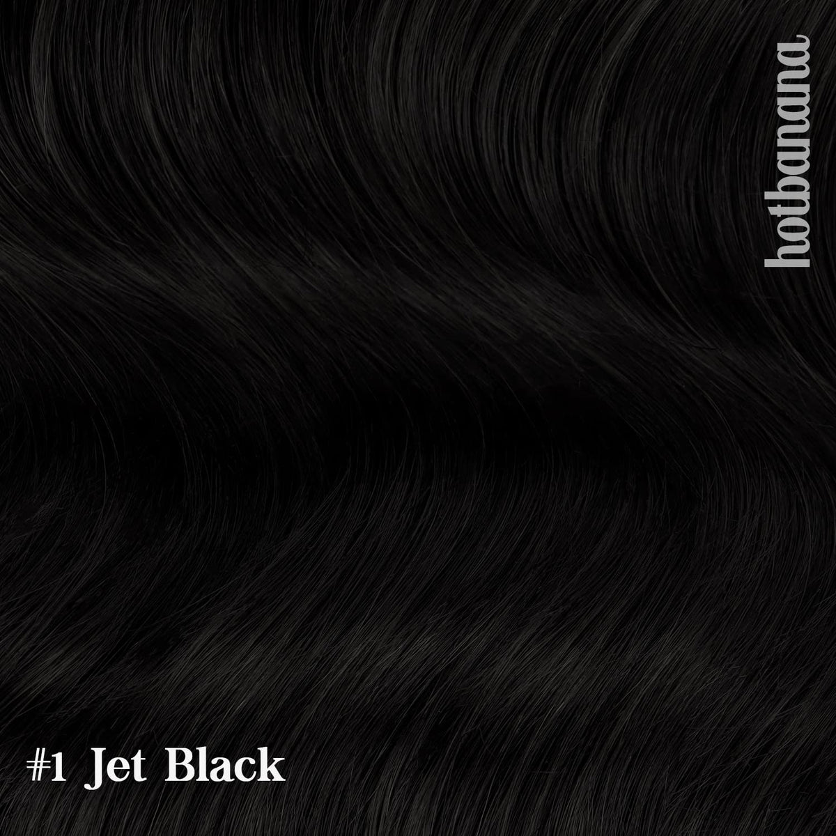 hotbanana Human Hair Clip in Hair Extensions Jet Black 16 Inch styled on model