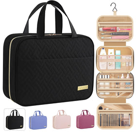 HOTOR Hanging Travel Toiletry Bag black front view