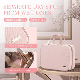 HOTOR Hanging Travel Toiletry Bag compact design closed
