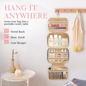HOTOR Hanging Travel Toiletry Bag hanging from a hook
