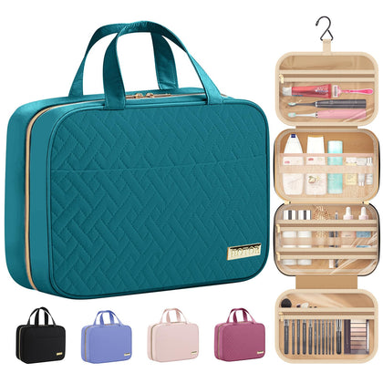HOTOR Hanging Travel Toiletry Bag in teal, front view